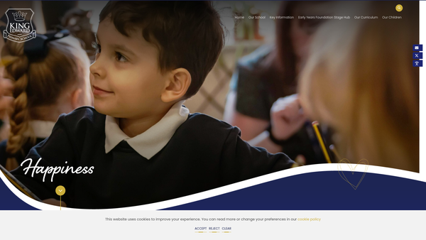 Screenshot of the Advancing Kings website