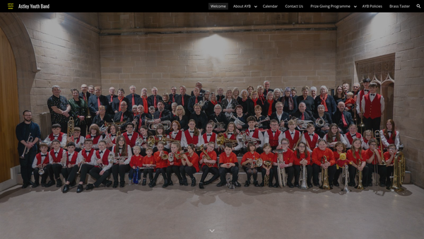 Screenshot of the Astley Youth Band website