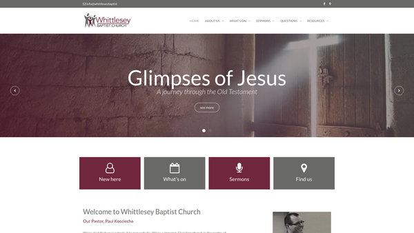 Screenshot of the Whittlesey Baptist Church website