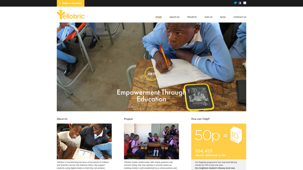 Screenshot of the Yellobric Ltd website
