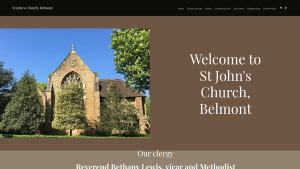 Screenshot of the St John's Church,belmont website