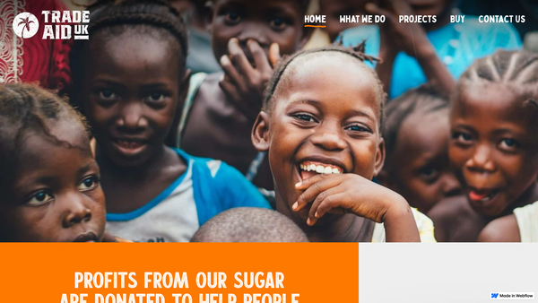 Screenshot of the Trade Aid UK Foundation website