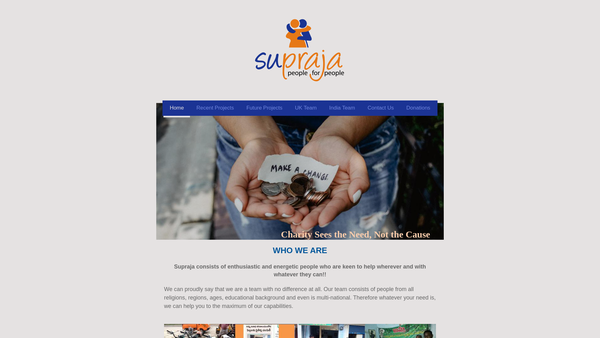 Screenshot of the Supraja People For People website