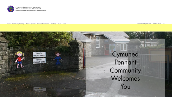 Screenshot of the Cymuned Pennant Community website