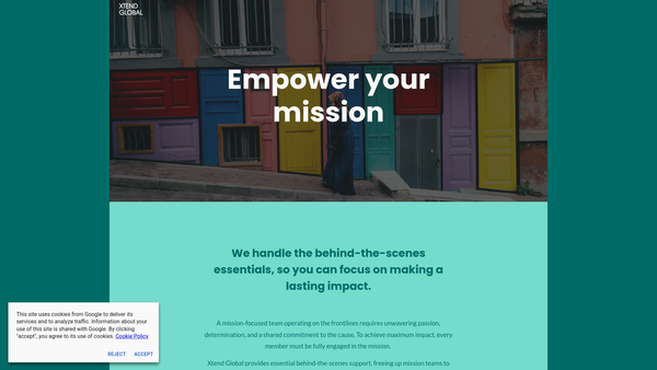 Screenshot of the Xtend Global website