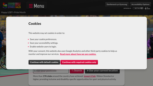 Screenshot of the The Federation Of Disability Sport Wales Limited website