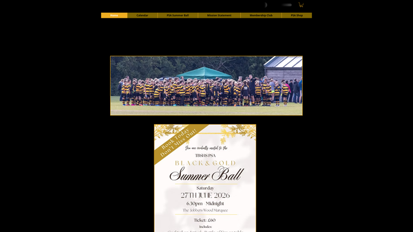 Screenshot of the The Bishop's Stortford High School Parents Sports Association website