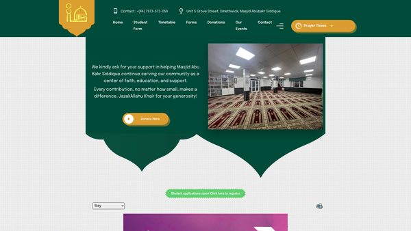 Screenshot of the Afghan Society In The West Midlands website