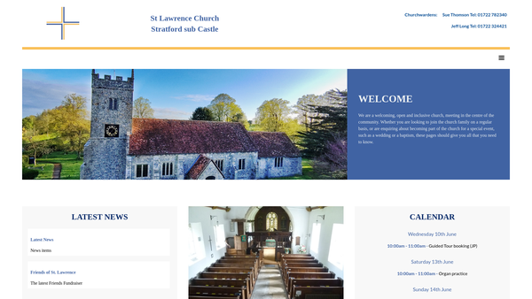 Screenshot of the Parochial Church Council Of The Ecclesiastical Parish Of St.lawrence, Stratford-Sub-Castle, Wilts website