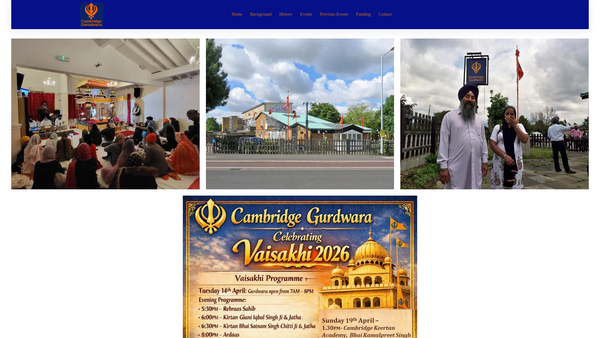 Screenshot of the Cambridge Sikh Society Limited website