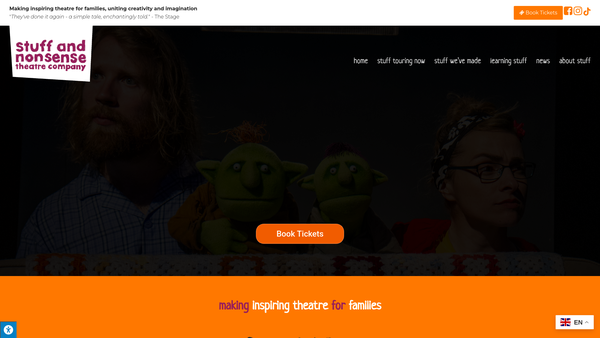 Screenshot of the S&N Theatre Company website