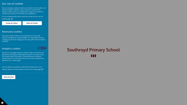 Screenshot of the Friends Of Southroyd School website