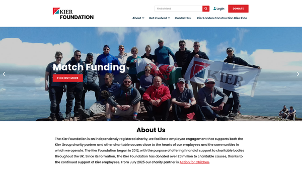 Screenshot of the The Kier Foundation website