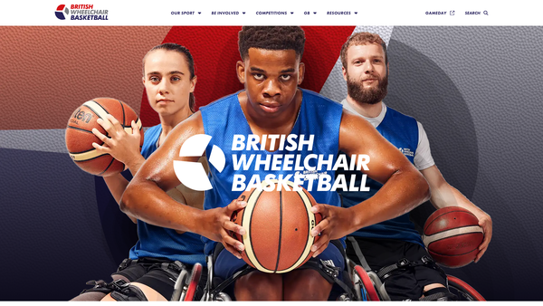 Screenshot of the Great Britain Wheelchair Basketball Association website