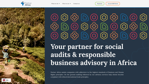 Screenshot of the Partner Africa website
