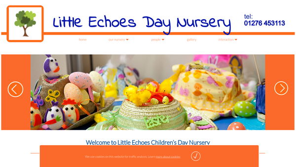 Screenshot of the Little Echoes Day Nursery Ltd website