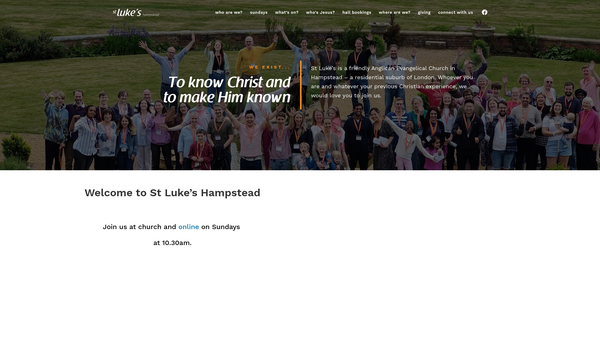 Screenshot of the St Lukes Pcc Hampstead website