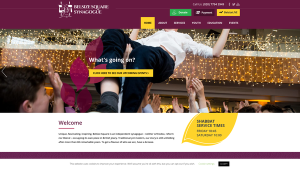 Screenshot of the The Belsize Square Synagogue website