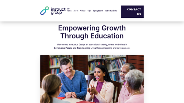 Screenshot of the Instructus website
