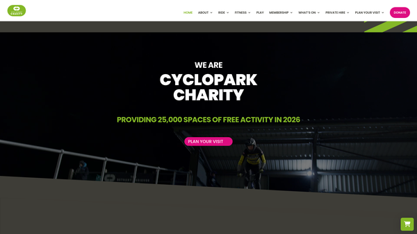 Screenshot of the Cyclopark website