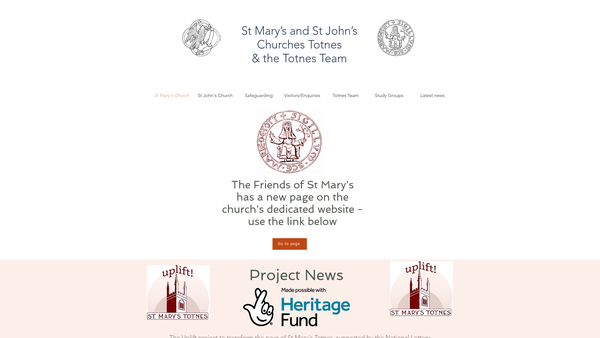 Screenshot of the Friends Of St. Mary's Totnes website
