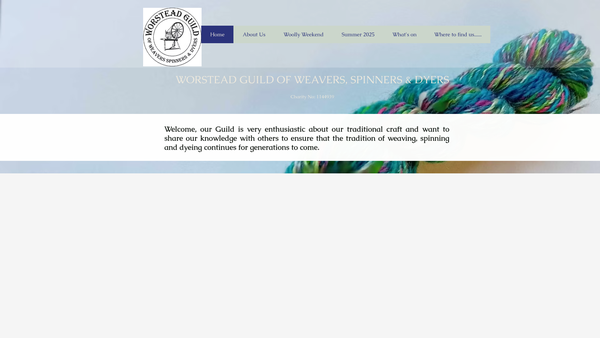 Screenshot of the Worstead Guild Of Weavers Spinners And Dyers website