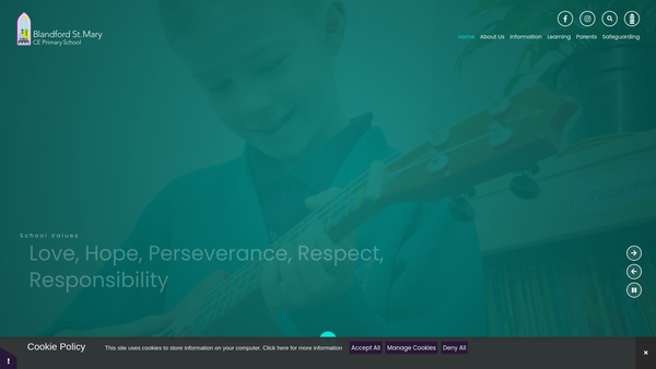 Screenshot of the Friends Of Blandford St Mary Primary School website