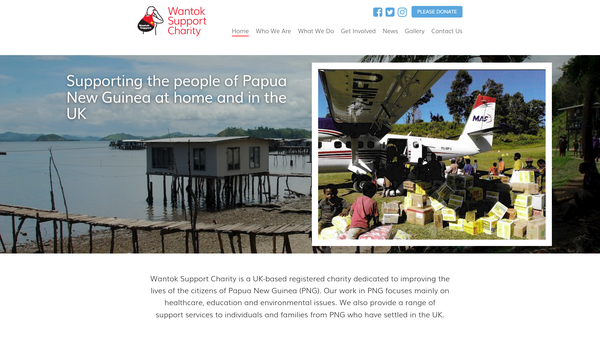 Screenshot of the Wantok Support website