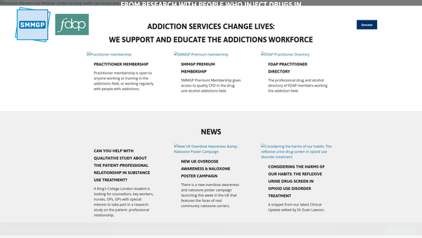 Screenshot of the Addiction Professionals Ltd website