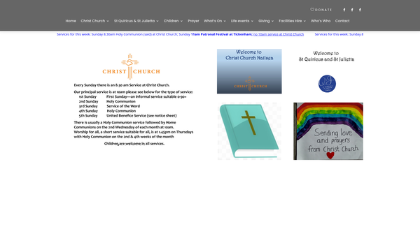 Screenshot of the The Parochial Church Council Of The Ecclesiastical Parish Of Christ Church, Nailsea website