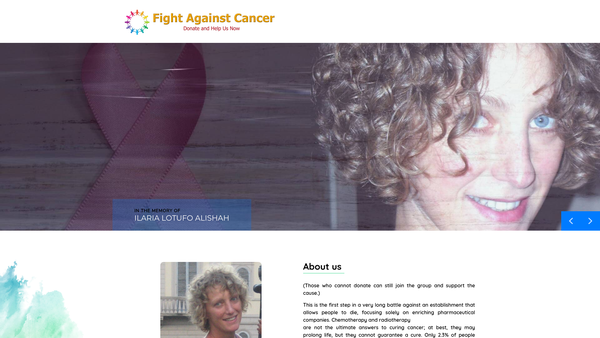Screenshot of the Research Cancer Cure website