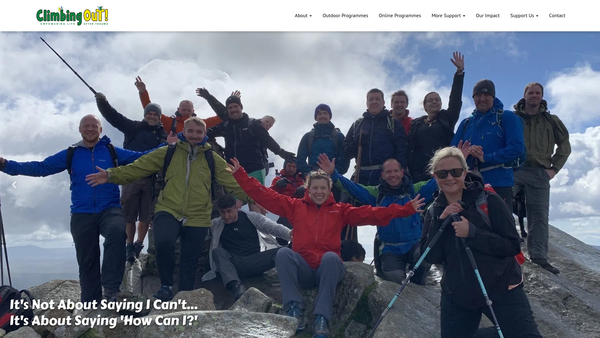 Screenshot of the Climbing Out website