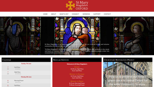 Screenshot of the The Parochial Church Council Of The Ecclesiastical Parish Of St Mary Magdalen, Oxford website