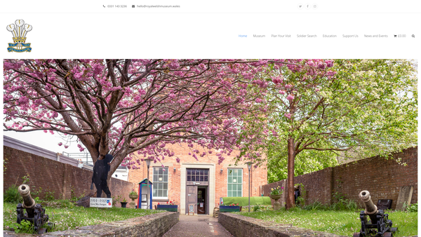 Screenshot of the The Royal Welsh Regimental Museum Trust website
