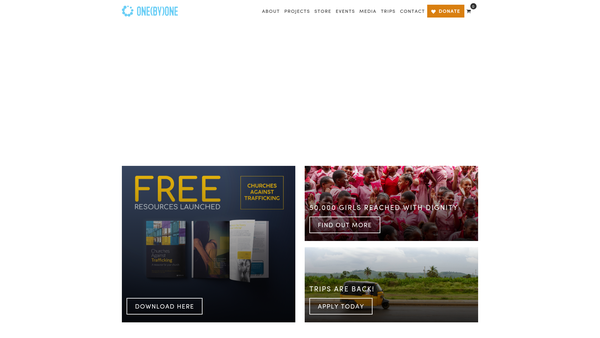 Screenshot of the One By One website