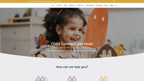 Screenshot of the Chiltern Child Contact Centre website