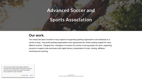 Screenshot of the Advanced Soccer And Sports Association (Assa) website