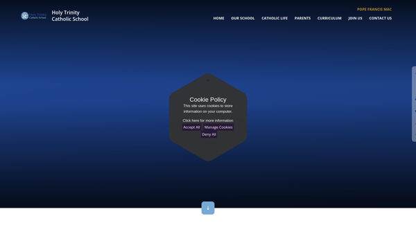 Screenshot of the Holy Trinity Catholic School PTA website