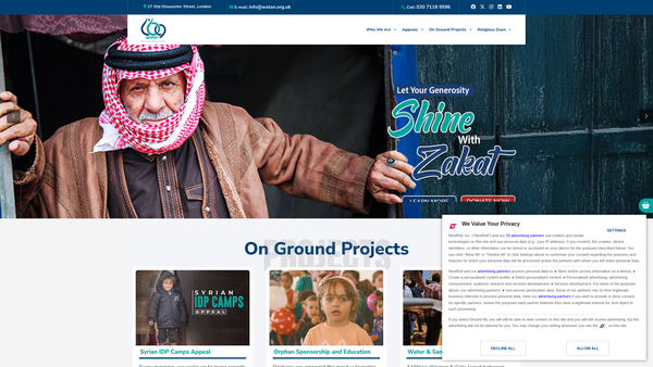 Screenshot of the Human Care Foundation Worldwide website