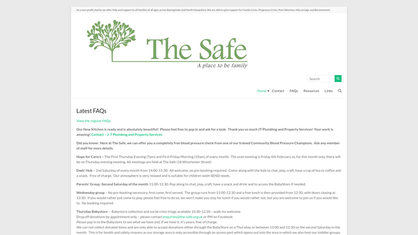 Screenshot of the The Safe, Basingstoke Ltd website