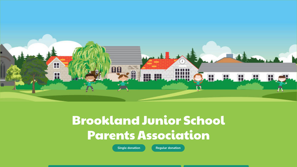 Screenshot of the Brookland Junior School Parents Association website