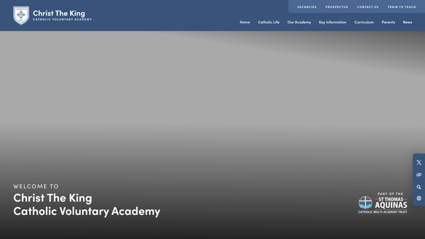Screenshot of the Friends Of Christ The King Catholic Primary School website