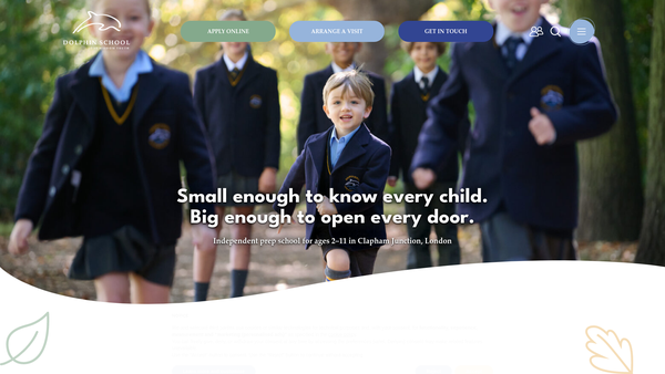 Screenshot of the Dolphin School Trust website