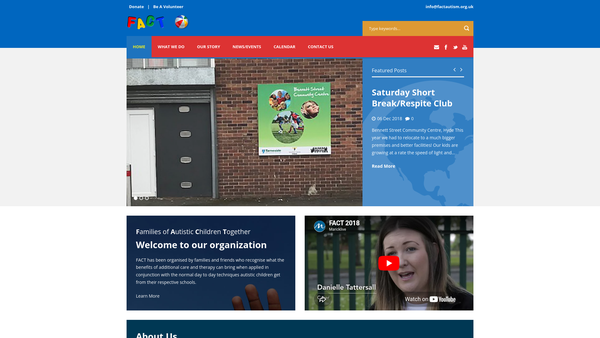 Screenshot of the Families Of Autistic Children Together website