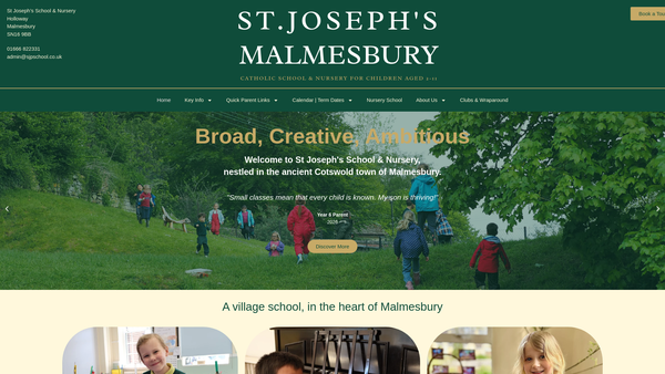 Screenshot of the St Joseph's Parents And Friends Association website