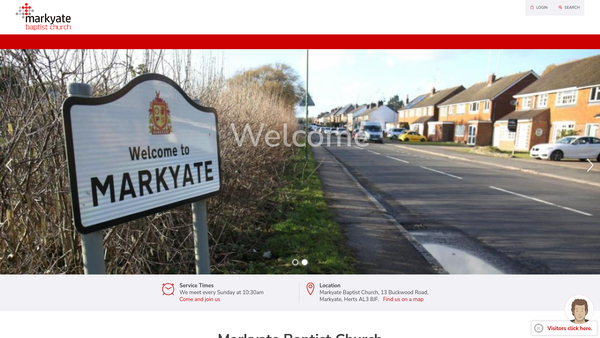 Screenshot of the Markyate Baptist Church website