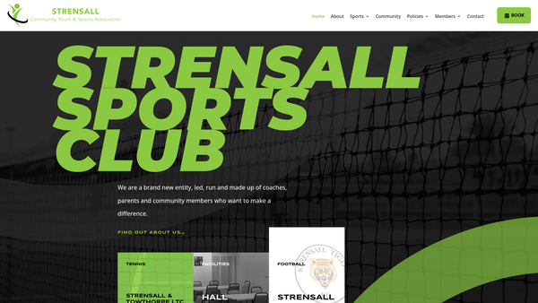 Screenshot of the Strensall Community, Youth And Sports Association website