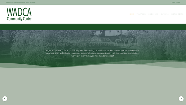 Screenshot of the Winterbourne & District Community Association website