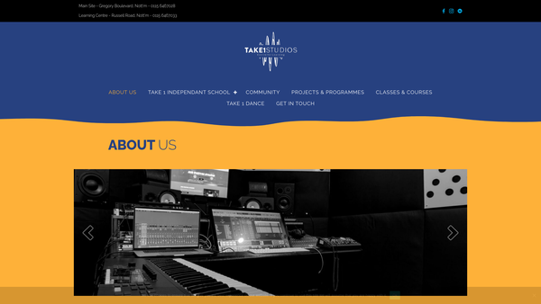 Screenshot of the Take 1 Studios Limited website