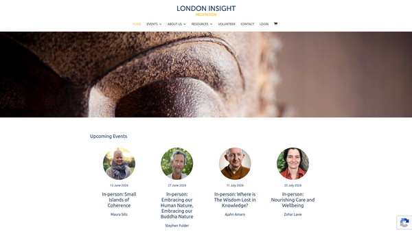 Screenshot of the London Insight Meditation website